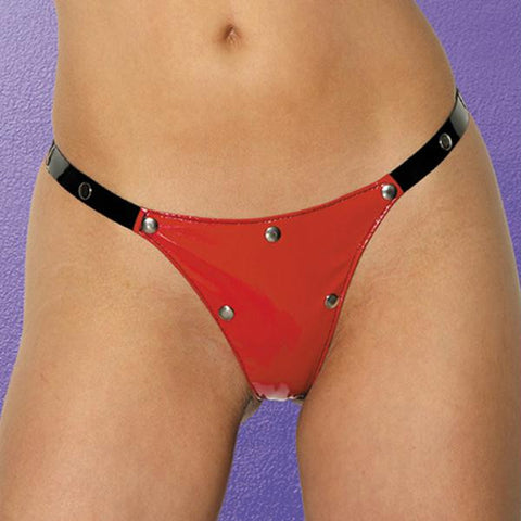 Coating- Outer Layer: Polyurethane
 Middle Layer: Polyvinyl Chloride
 Knit: 100% Polyester G-string O-s Black-red