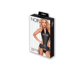 Knit: 100% Polyester
 Coating- Outer Layer: Polyurethane
 Middle Layer: Polyvinyl Chloride Corset O-s Black