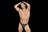 Knit: 100% Polyester Coating: Polyurethane 12% Spandex 88% Polyester Men's Thong O-s Black